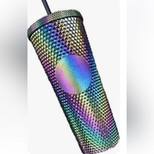 Starbucks oil rainbow iridescent studded tumbler